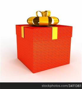 Gift box over white background. computer generated image