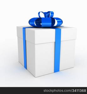 Gift box over white background. computer generated image