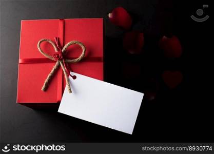 Gift box with blank white card