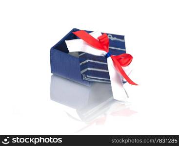 gift box with ribbon isolated on white