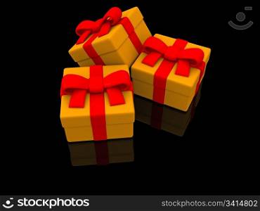 gift boxes. 3D