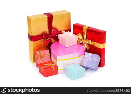 Gift boxes isolated on the white background