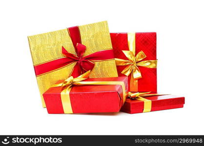 Gift boxes isolated on the white background