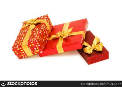 Gift boxes isolated on the white background