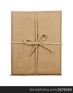 Gift in brown paper tied with string