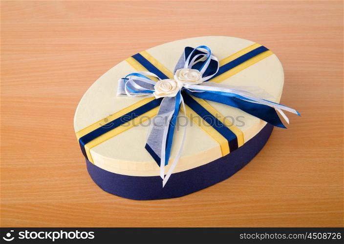 Giftbox on the wooden table