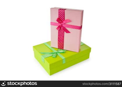 Giftboxes isolated on the white