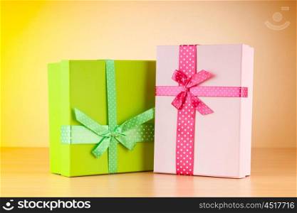 Giftboxes on the background