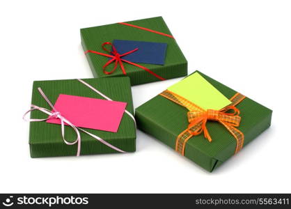 gifts isolated on white background close up