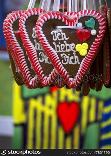 Gingerbread Heart Graffiti. German Lebkuchen