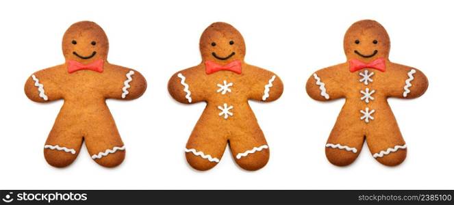 Gingerbread man isolated on white background