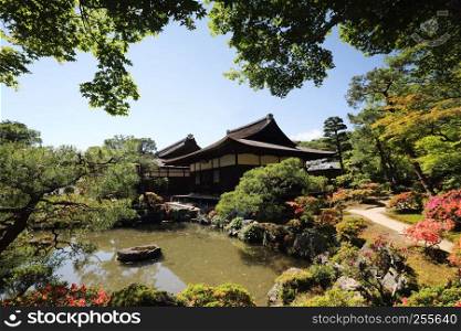 Ginkakuji temple in Kyoto Japan