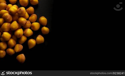 Ginkgo nuts on dark background. Generative AI.. Ginkgo nuts on dark background. Generative AI