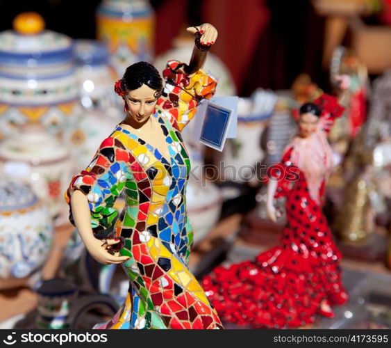 gipsy flamenco dancer woman statue crafts in Spain