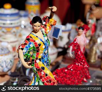 gipsy flamenco dancer woman statue crafts in Spain