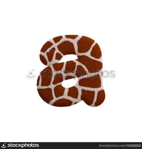 Giraffe letter A - Small 3d Giraffe fur font isolated on white background. This alphabet is perfect for creative illustrations related but not limited to Safari, Wildlife, Africa...
