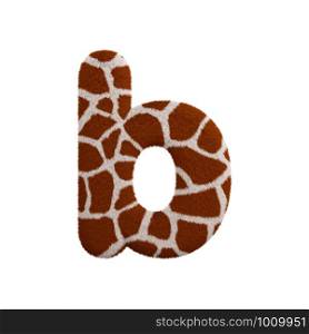 Giraffe letter B - Small 3d Giraffe fur font isolated on white background. This alphabet is perfect for creative illustrations related but not limited to Safari, Wildlife, Africa...