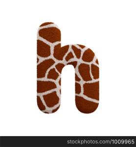 Giraffe letter H - Small 3d Giraffe fur font isolated on white background. This alphabet is perfect for creative illustrations related but not limited to Safari, Wildlife, Africa...