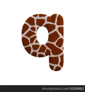 Giraffe letter Q - Small 3d Giraffe fur font isolated on white background. This alphabet is perfect for creative illustrations related but not limited to Safari, Wildlife, Africa...