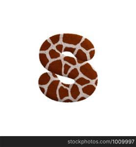 Giraffe letter S - Lower-case 3d Giraffe fur font isolated on white background. This alphabet is perfect for creative illustrations related but not limited to Safari, Wildlife, Africa...