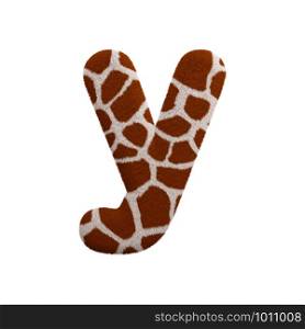 Giraffe letter Y - Small 3d Giraffe fur font isolated on white background. This alphabet is perfect for creative illustrations related but not limited to Safari, Wildlife, Africa...
