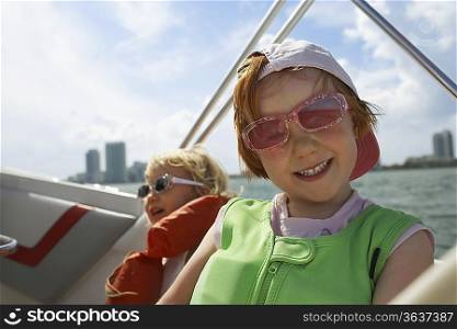 Girl (7-9) on yacht