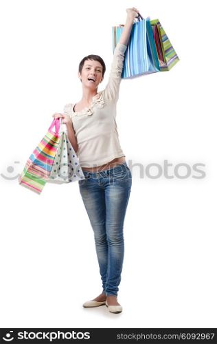 Girl after the shopping spree
