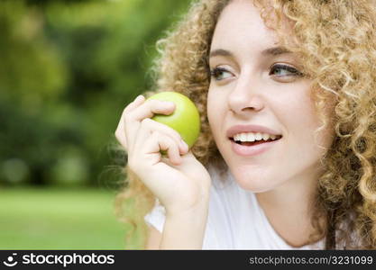 Girl And Apple