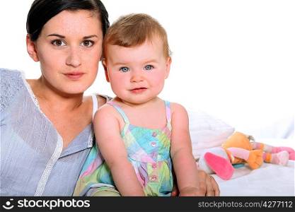 Girl and baby