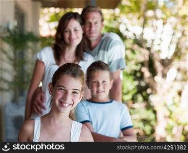 Girl and family outdoors
