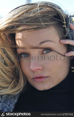 Girl and wind