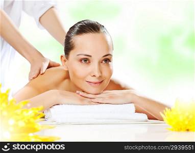 Girl at spa massage