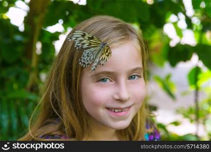 Girl butterfly in head Rice Paper Idea leuconoe at outdoor