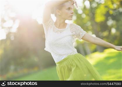 Girl dancing in park
