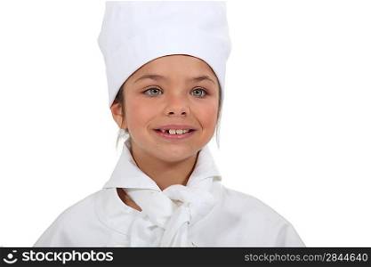 Girl dressed as a cook