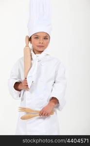 Girl dressed as a cook