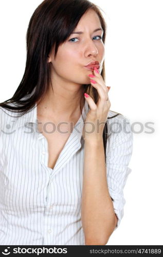 Girl eating a chocolate candy