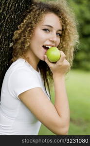 Girl Eating Apple