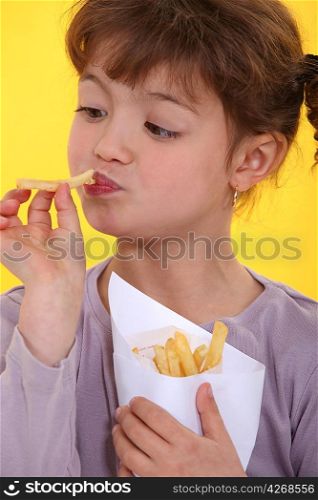 Girl eating Chips