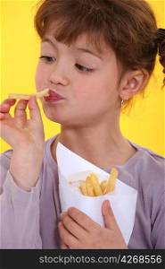 Girl eating Chips