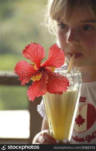 Girl enjoying smoothie