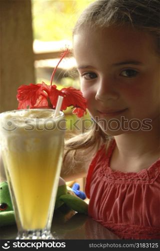 Girl enjoying smoothie