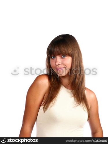 girl face isolated on the white background
