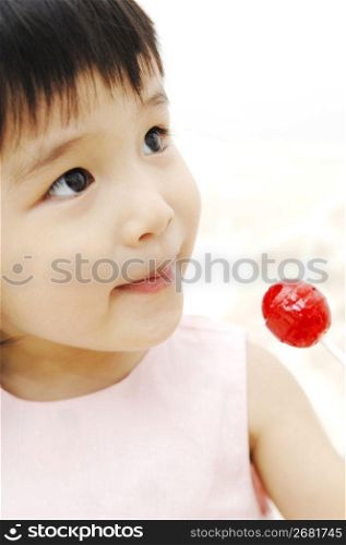 Girl having candy