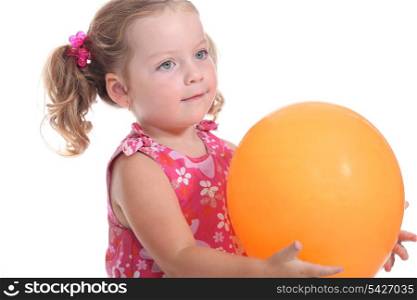 Girl holding a balloon