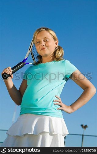Girl Holding Tennis Racket