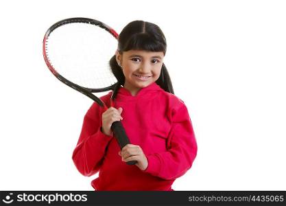 Girl holding tennis racquet