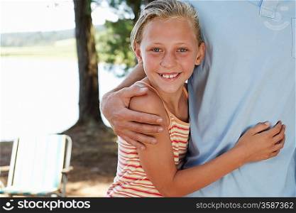 Girl Hugging Father
