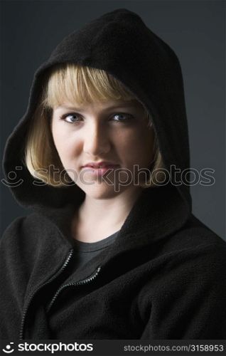 Girl in black hood