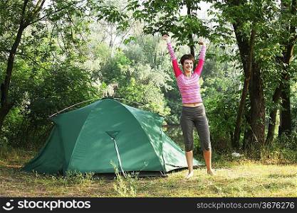 Girl in camping
